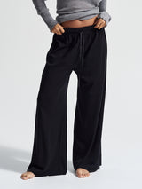 Seamless Basic Woolen Barbera | Merino wool Pants Black