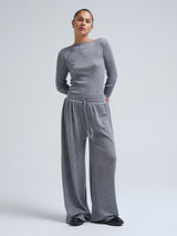 Seamless Basic Woolen Barbera | Merino wool Pants Grey Melange