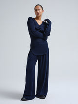 Seamless Basic Bellezza | Merino wool L/S T-Shirt Navy