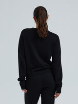Seamless Basic Classic Cardigan | Wool Cashmere Cardigan Black