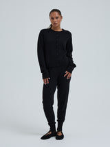 Seamless Basic Classic Cardigan | Wool Cashmere Cardigan Black