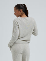Seamless Basic Classic Cardigan | Wool Cashmere Cardigan Ecru Melange