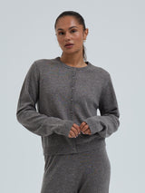 Seamless Basic Classic Cardigan | Wool Cashmere Cardigan Heather Mushroom