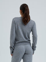 Seamless Basic Classic Crew Neck | Wool Cashmere Cardigan Ash Melange