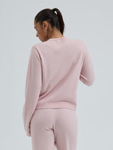 Seamless Basic Classic Crew Neck | Wool Cashmere Cardigan Powder Pink