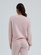Seamless Basic Classic Crew Neck | Wool Cashmere Cardigan Powder Pink