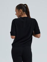 Seamless Basic Classic T-shirt | Wool Cashmere T-shirt Black