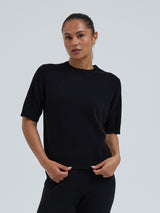 Seamless Basic Classic T-shirt | Wool Cashmere T-shirt Black