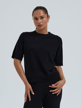 Seamless Basic Classic T-shirt | Wool Cashmere T-shirt Black