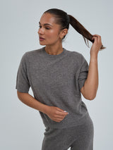 Seamless Basic Classic T-shirt | Wool Cashmere T-shirt Heather Mushroom
