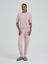 Seamless Basic Classic T-shirt | Wool Cashmere T-shirt Powder Pink