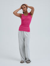 Seamless Basic Cotton Bella | Cotton Tank Top Berry Pink