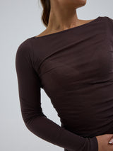 Seamless Basic Cotton Boat Neck | Cotton L/S T-Shirt Java