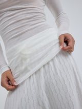 Seamless Basic Cotton Boat Neck | Cotton L/S T-Shirt Off-White