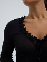 Seamless Basic Cotton Cardy | Cotton Cardigan Black