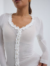 Seamless Basic Cotton Cardy | Cotton Cardigan Off-White