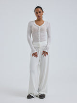 Seamless Basic Cotton Cardy | Cotton Cardigan Off-White