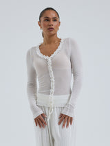 Seamless Basic Cotton Cardy | Cotton Cardigan Off-White