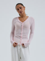 Seamless Basic Cotton Cardy | Cotton Cardigan Pale Rose