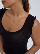 Seamless Basic Cotton Crop Top | Cotton Tank Top Black