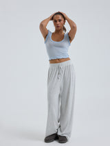 Seamless Basic Cotton Crop Top | Cotton Tank Top Hazy Sky