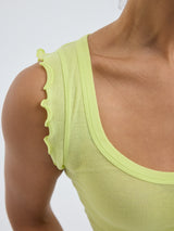 Seamless Basic Cotton Crop Top | Cotton Tank Top Neon Yellow