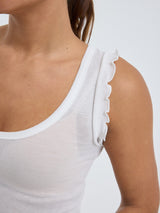 Seamless Basic Cotton Crop Top | Cotton Tank Top Off-White