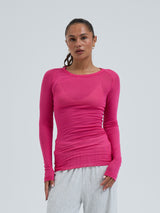 Seamless Basic Cotton Elvira | Cotton L/S T-Shirt Berry Pink