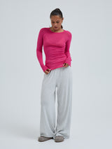 Seamless Basic Cotton Elvira | Cotton L/S T-Shirt Berry Pink