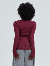 Seamless Basic Cotton Elvira | Cotton L/S T-Shirt Burgundy