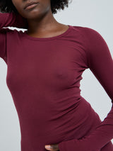 Seamless Basic Cotton Elvira | Cotton L/S T-Shirt Burgundy