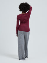 Seamless Basic Cotton Elvira | Cotton L/S T-Shirt Burgundy