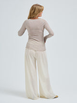 Seamless Basic Cotton Elvira | Cotton L/S T-Shirt Desert Melange