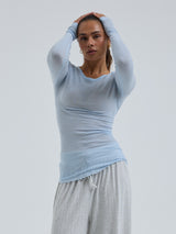 Seamless Basic Cotton Elvira | Cotton L/S T-Shirt Hazy Sky
