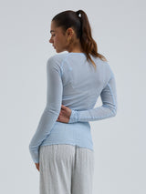 Seamless Basic Cotton Elvira | Cotton L/S T-Shirt Hazy Sky