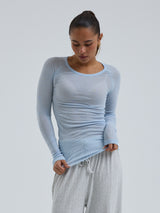 Seamless Basic Cotton Elvira | Cotton L/S T-Shirt Hazy Sky