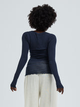 Seamless Basic Cotton Elvira | Cotton L/S T-Shirt Midnight