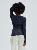 Seamless Basic Cotton Elvira | Cotton L/S T-Shirt Midnight