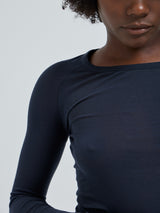 Seamless Basic Cotton Elvira | Cotton L/S T-Shirt Midnight