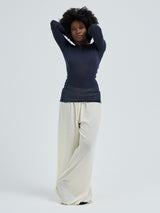 Seamless Basic Cotton Elvira | Cotton L/S T-Shirt Midnight