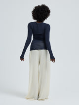 Seamless Basic Cotton Elvira | Cotton L/S T-Shirt Midnight