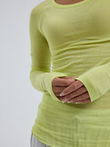 Seamless Basic Cotton Elvira | Cotton L/S T-Shirt Neon Yellow