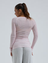 Seamless Basic Cotton Elvira | Cotton L/S T-Shirt Pale Rose