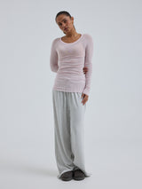 Seamless Basic Cotton Elvira | Cotton L/S T-Shirt Pale Rose