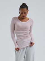 Seamless Basic Cotton Elvira | Cotton L/S T-Shirt Pale Rose