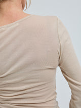 Seamless Basic Cotton Granddad | Cotton L/S T-Shirt Dark sand