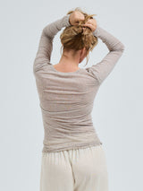 Seamless Basic Cotton Granddad | Cotton L/S T-Shirt Desert Melange