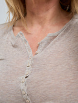 Seamless Basic Cotton Granddad | Cotton L/S T-Shirt Desert Melange