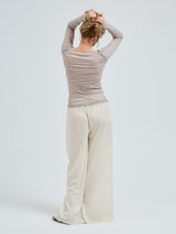 Seamless Basic Cotton Granddad | Cotton L/S T-Shirt Desert Melange