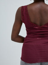 Seamless Basic Cotton Lacey | Cotton Tank Top Burgundy